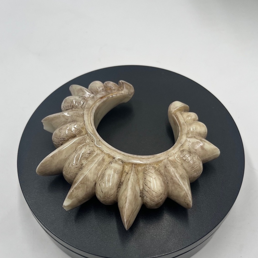 Pamela Love Tribal Punk Spike Beige‎ Resin Bold Boho Cuff Bracelet